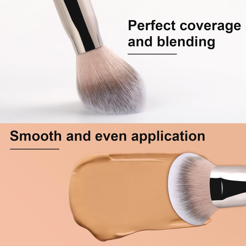 TEOYALL Setting Powder Brush, Ultra Plush Fluffy Synthetic Bristles Makeup Buffing Brush for All-Over Application With Bronzer Foundation