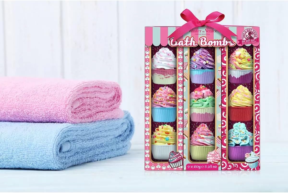 Winter in Venice Pamper Beautiful, Cupcake Bath Bombs, 9 Piece Set, 9 x 150g – image 6