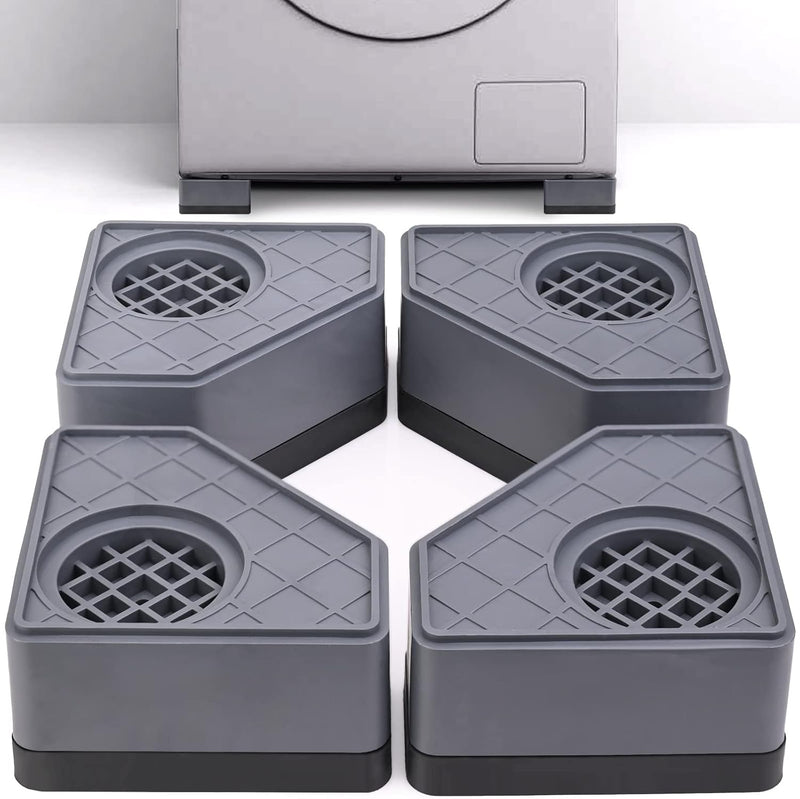 Sakolla Anti Vibration Pads for Washing Machine - Washer and Dryer Pedestals High Hard Wearing Square Rubber Foot Pads, Noise Cancelling and Shock Support Protects Pedestals (4 Pcs)