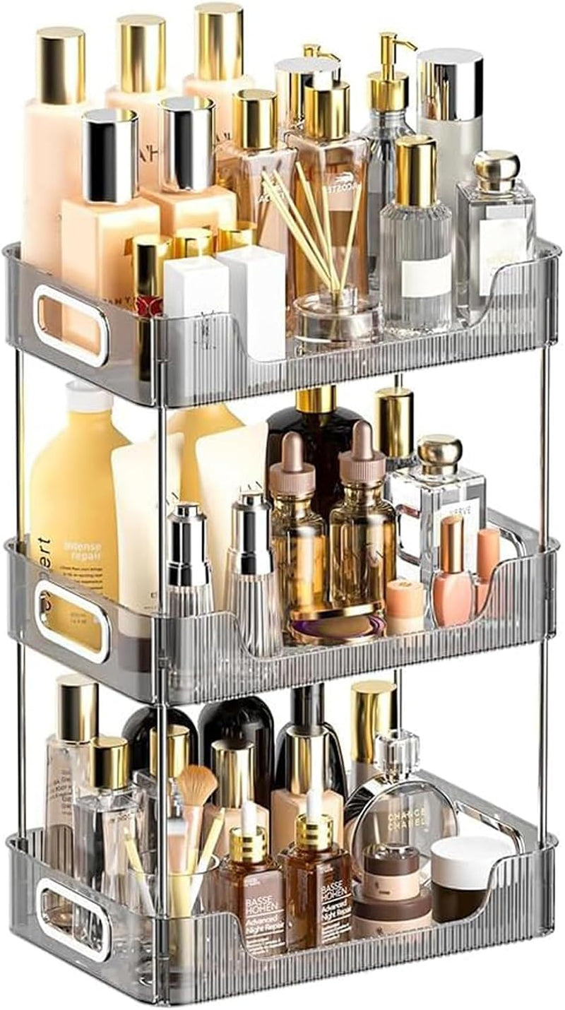 U-HOOME Bathroom Counter Organizer, Countertop Organizer and Storage,Bathroom Shelf Organizer,Cosmetics Skincare Shelf Organizer,Makeup Organizer Perfume for Dresser Vanity Tray, Spice Rack (Clean3)