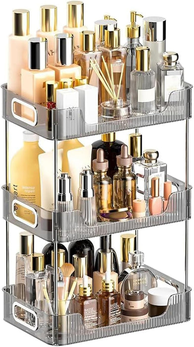 U-HOOME Bathroom Counter Organizer, Countertop Organizer and Storage,Bathroom Shelf Organizer,Cosmetics Skincare Shelf Organizer,Makeup Organizer Perfume for Dresser Vanity Tray, Spice Rack (Clean3)