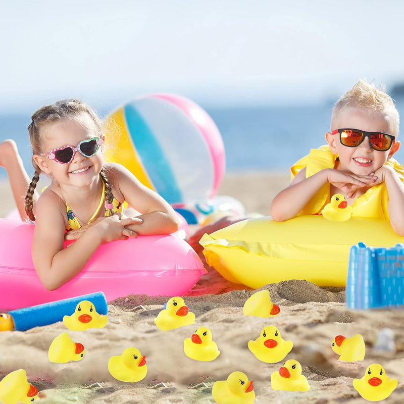 GliSun 60PCS Rubber Ducks Bath Toys Mini Ducks Float and Fun Squeak for Baby Kids Bath Toy Shower Decorations Birthday Party Carnival Game Gift