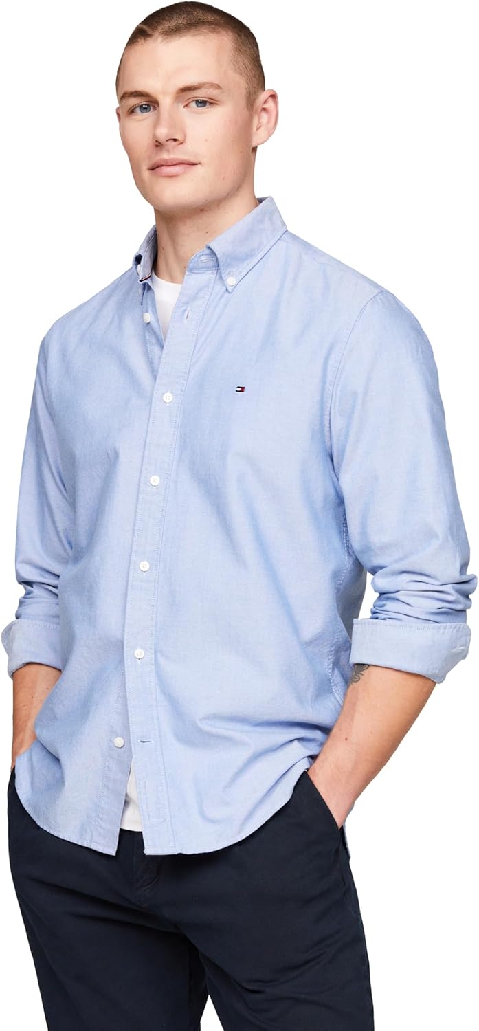 Mens Long Sleeve Oxford Shirts in Regular Fit, Men's Button Down Shirts, Also Available in Big and Tall - blue