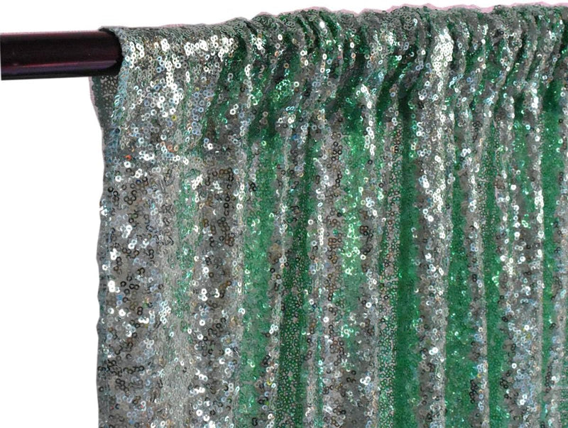 LQIAO 2 Panels Light Gold Sequin Backdrop Glitter Fabric for Wedding Birthday Parties Shimmer Wall-2x8ft