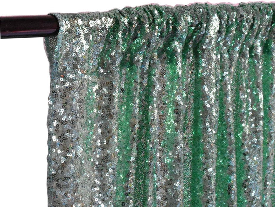 LQIAO 2 Panels Light Gold Sequin Backdrop Glitter Fabric for Wedding Birthday Parties Shimmer Wall-2x8ft