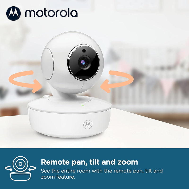 Motorola Nursery VM36XL Video Baby Monitor Camera, 1000ft Range no WiFi 2.4 GHz Wireless, 5" Screen, 2-Way Audio, Pan/Tilt/Zoom, Temp, Night Vision