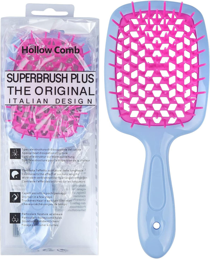 Hair Brush Comb For Hair Detangling Hair Brush Women Hair Styling Brush Hairbrush For Fine Hair Massage Comb Straw Hair Brush Vented Light Green+Purple - 007 Rose Red+Blue
