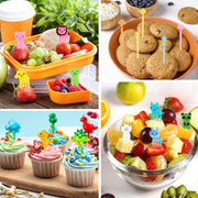 74 Pcs silicone meal box divider set, silicone cupcake mold, reusable lunch bento box accessories with animal-shaped food forks