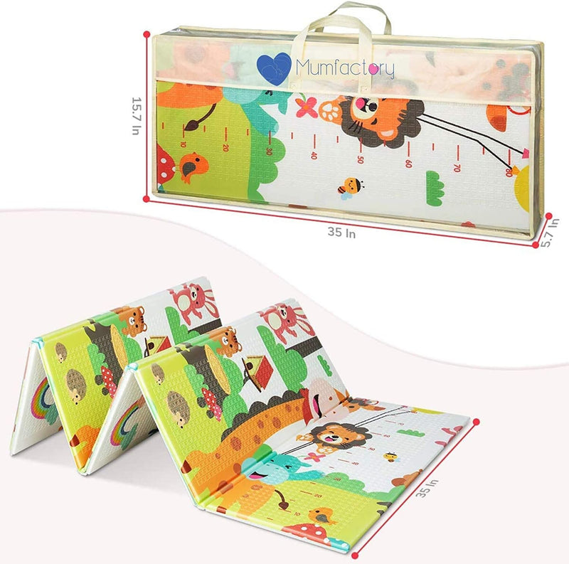 Mumfactory play mat | floor mat | baby play mat | playmat | 200 * 180 * 1.5 CM | Extra Thickness (Garden/Animals)
