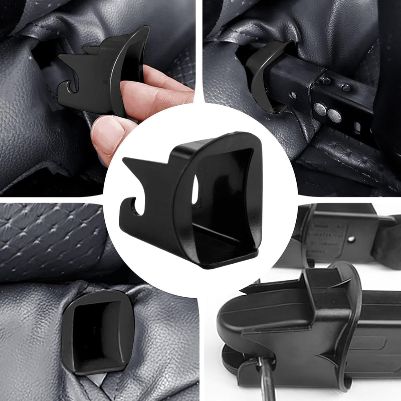 JUGCUT 2 Pairs of Child Safety Car Seat Guide Slot, Isofix Guide Groove Seat Belt Bracket Connector Universal Fit Black