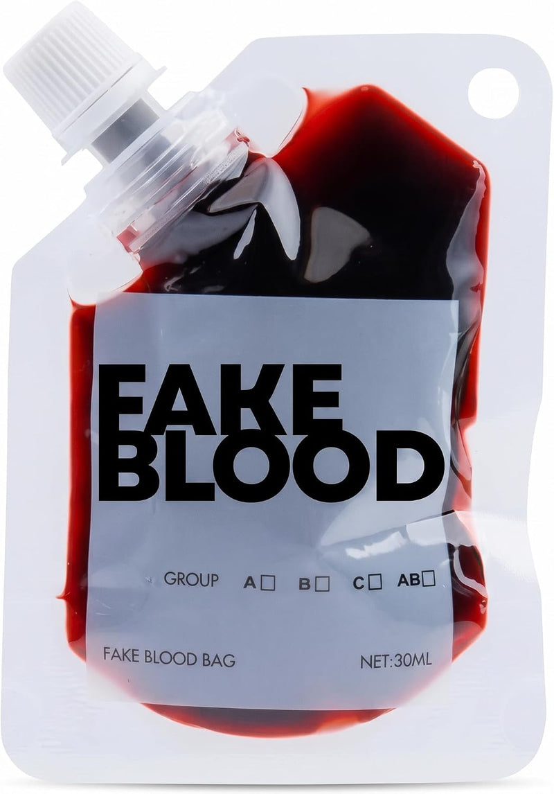 Fake Blood Bag 30ml Costume Fix Prop for Pranks & Parties