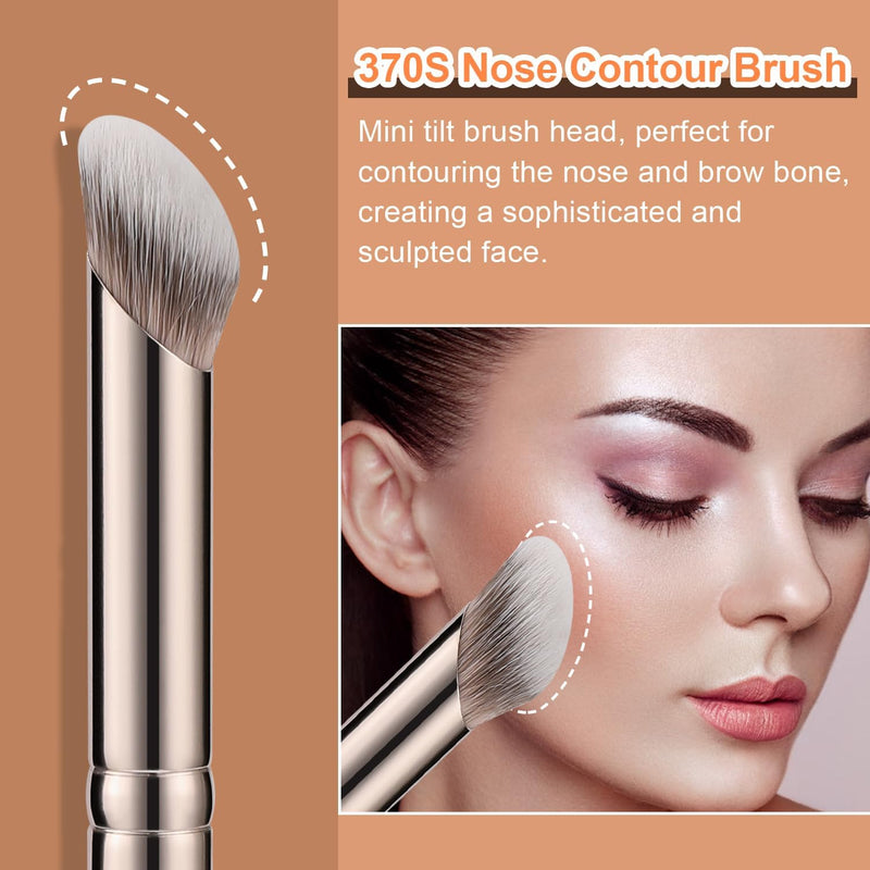 TEOYALL Angled Foundation Contour Brush, Synthetic Kabuki Brush for Concealing Blending Setting Buffing with Liquid, Cream and Powder Cosmetic (170S)