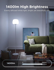 Lantern Floor Lamp, Halo Gradient Lamp with Silicone Soft Lamp Shade RGBICWW Smart Standing Lamp with 100+Scene Modes,1000K-10000K,Music Sync,1400lm,Matter Compatible,for Living Room, Bedroom