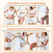 4-in-1 Lymphatic Drainage Massager Anti Cellulite Body Sculpting Device Red Light Heat Vibration, Reduce Cellulite Stretch Marks Fat, for Belly Legs Arms Stomach Pain Relief
