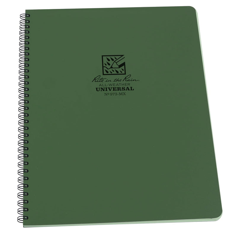 Rite in the Rain Weatherproof Side Spiral Notebook, 4.875" x 17.8 cm, Blue Cover, Universal Pattern (No. 273)", 1 pack - 8Â½ x 11-Inch Green