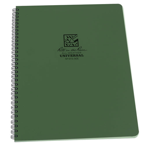 Rite in the Rain Weatherproof Side Spiral Notebook, 4.875" x 17.8 cm, Blue Cover, Universal Pattern (No. 273)", 1 pack - 8Â½ x 11-Inch Green