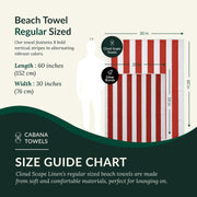 Cloud Scape Linen 2 Pcs Cabana Stripe Beach Towel Set, Oversized Soft Cotton Towel, Quick Dry and Highly Absorbent, Perfect for Beach, Picnic and Fitness, 76x152 cm, Blue