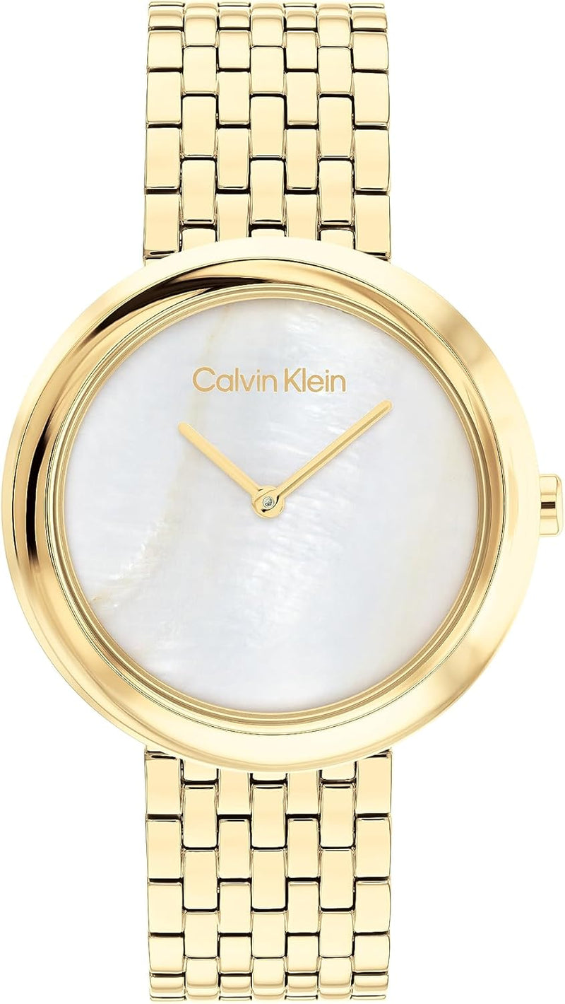 TWISTED BEZEL Women Watch, Analog - Gold And Mother Of Pearl
