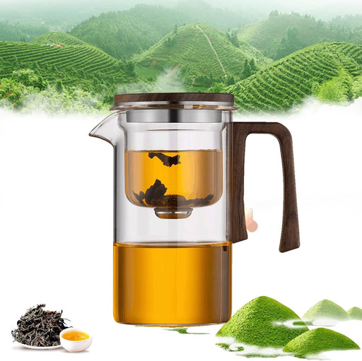 Enchanti Tea Pot, Witchcraft Magic Glass Teapot with Infuser Strainer and Lid for Loose Leaf Tea Herbal, Magnetic Water Separation Tea Maker Kettle Clear Enchantipot (750ml) - 520ml
