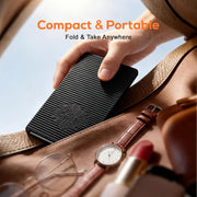 Flexible Phone Holder, Foldable Aluminum Anti-Slip Stand for Travel Airplane Desk Treadmill, Universal Silicone Mount Compatible with Phone Tablet Laptop, Black