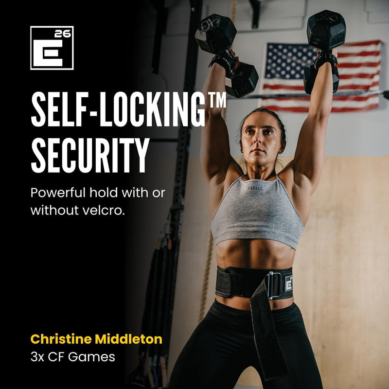 Self-Locking Weight Lifting Belt - Premium Weightlifting Belt for Serious Functional Fitness, Weight Lifting, and Olympic Lifting Athletes - Lifting Support for Men and Women - Deadlift Training Belt