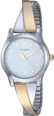 Women's Stretch Bangle Crisscross 25mm Watch - Two-Tone