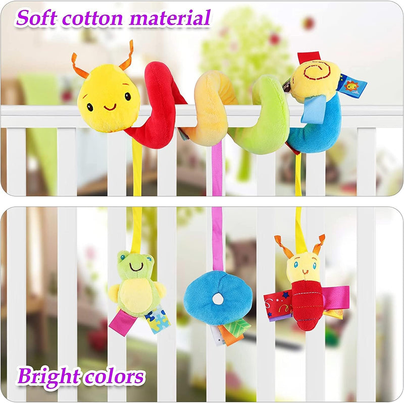 Spiral Crib Hanging Toys for kids,Wrap Around chair Stroller/Car Seat/Crib Play Bar Toy Hanging Spiral Toy for Baby Infant Boys & Girls