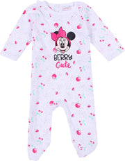 Disney Minnie Mouse Baby Girl Clothes - Toddler Baby Grow Sleepsuits From Ages 6 Months to 24 Months.