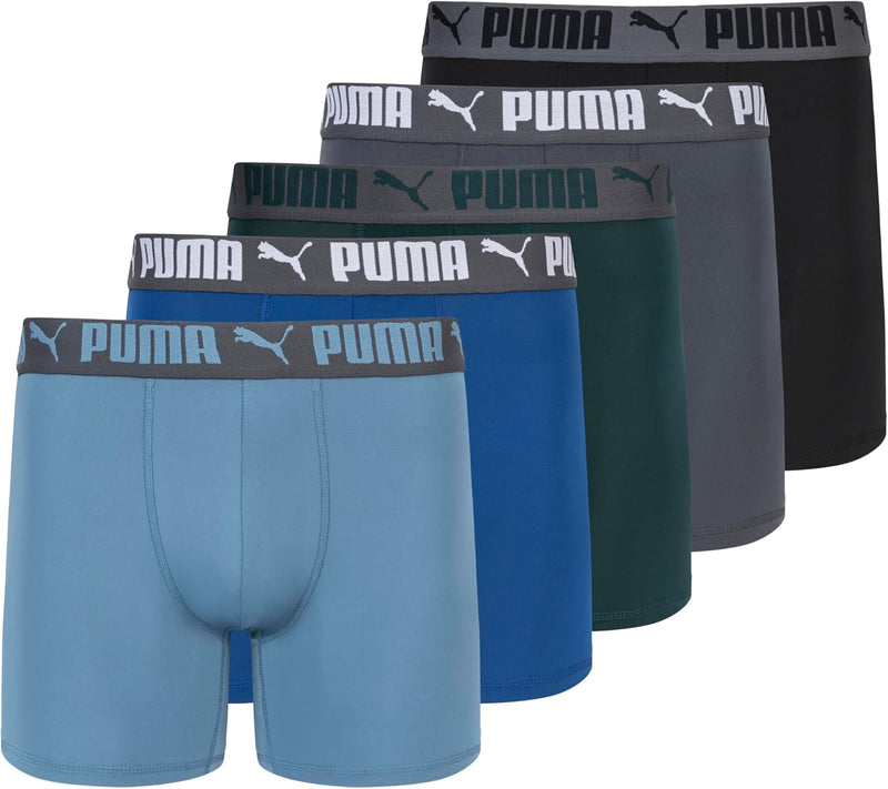 mens 5 Pack Performance Boxer Briefs Boxer Briefs - Green/Blue/Black/Grey