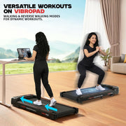 PowerMax Fitness VibroPad 3.5 HP BLDC Motorized 4 in 1 Vibration Walking Pad Treadmill for Home Use 8% Manual Incline with Remote Control Top Speed 6kh/h LED Display Running Surface 900x385mm