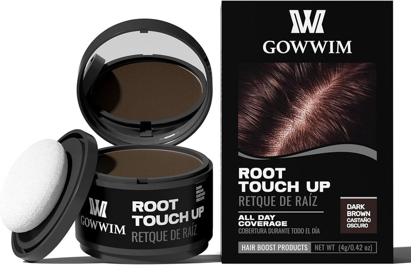 Gowwim Root Touch up Powder, Instantly Gray Hair Cover up Hairline Powder for Women & Men Waterproof and Sweatproof Root Cover Up Long-Lasting for Thinning & Loss Hair (D-Brown) - Dark-Brown