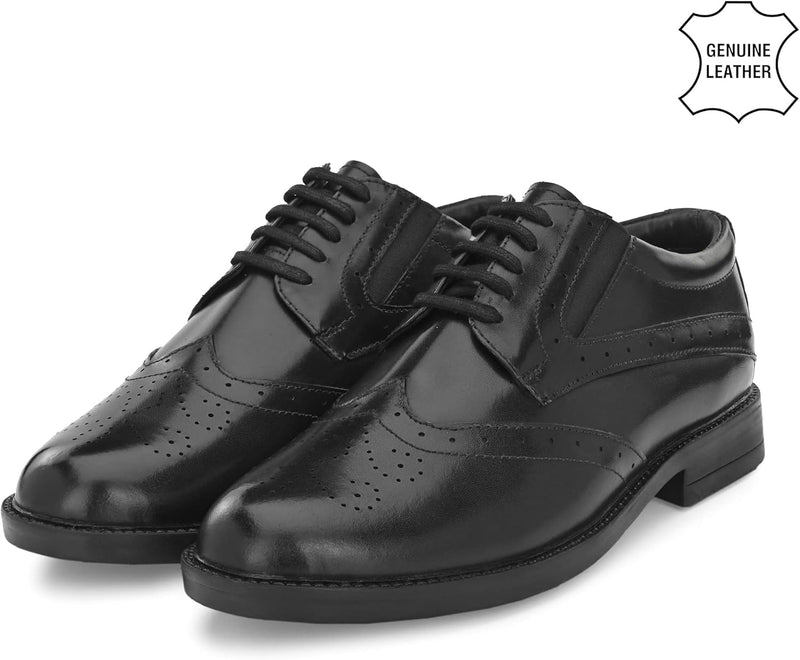Burwood Men's Black Leather Formal Lace-Up Shoes