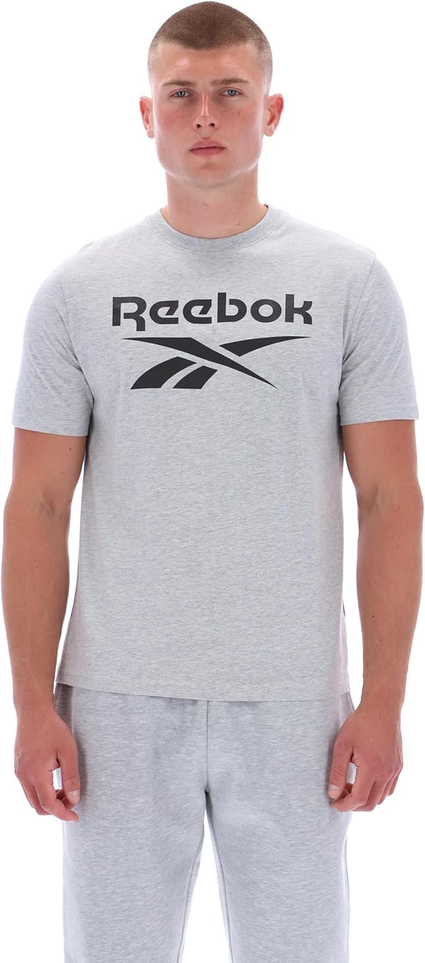 Mens CHAD BIG LOGO CREW NECK SS TEE T-shirt (pack of 1) - LIGHT GREY MARL