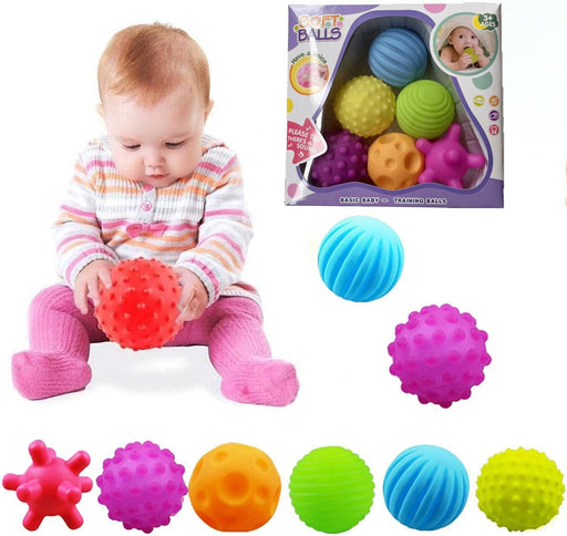 Mumoo Bear Sensory Multi-Ball Set - 6-Piece Textured Toy for Babies 6 Months+, Stimulates Exploration and Motor Skills