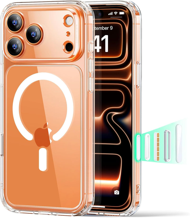 ESR for iPhone 17 Pro Max Case, Camera Control Cover, Compatible with MagSafe Accessories, TPU, Military-Grade Drop Protection, Shock-Absorbing Air Guard Corners, Hybrid Series, Clear - iPhone 17 Pro Max A-Clear