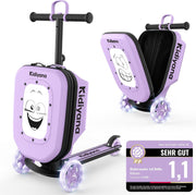 Scooter Suitcase, Children's Suitcase with Scooter and LED Wheels, Height-Adjustable Handlebar, A5 Viewing Window, 7 cm Storage Space, Suitable as Hand Luggage, Children's Scooter Gift from 2 - Ø¨ÙÙØ³Ø¬Ù Ø­ÙÙØ¨Ø© Ø§ÙØ³ÙÙØªØ±