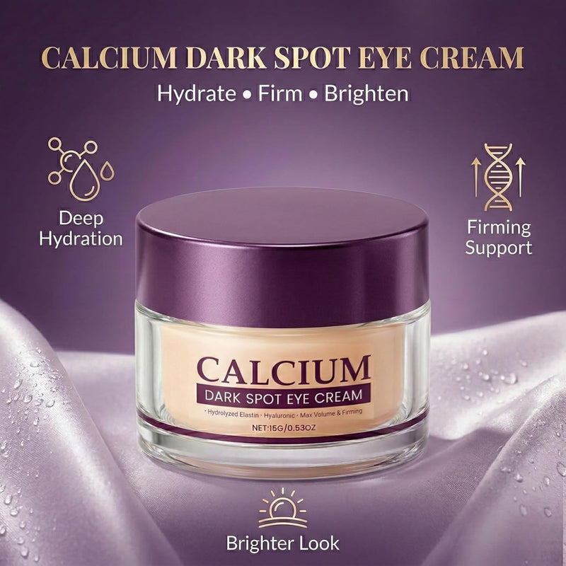 Calcium Dark Spot Eye Cream Anti Aging, Eye Cream for Dark Circles and Puffy Eyes, Eye Bags Remover, Anti Wrinkle Hydrating & Firming Under Eye Cream for Smoother, Brighter Looking Skin (Unscented) - Unscented