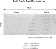 DAWNTREES Felt Desk Pad,Large Keyboard Mat,Office Wool Desk Mat,Keyboard Pad, Extra Large Felt Mouse Pad, Suitable for Computers,Keyboard, Laptops, Offices and Homes. (Light Gray) - Light Gray