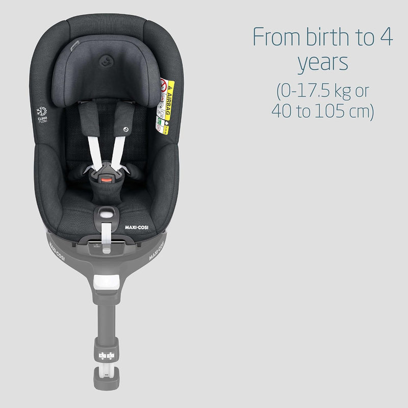 Maxi-Cosi Pearl 360 i-Size Infant Car Seat, 360 Swivel Car Seat, G-CELL Side Impact Protection, One-Hand Rotation, ClimaFlow, 0-4 Years, Authentic Red, 2 Year Warranty