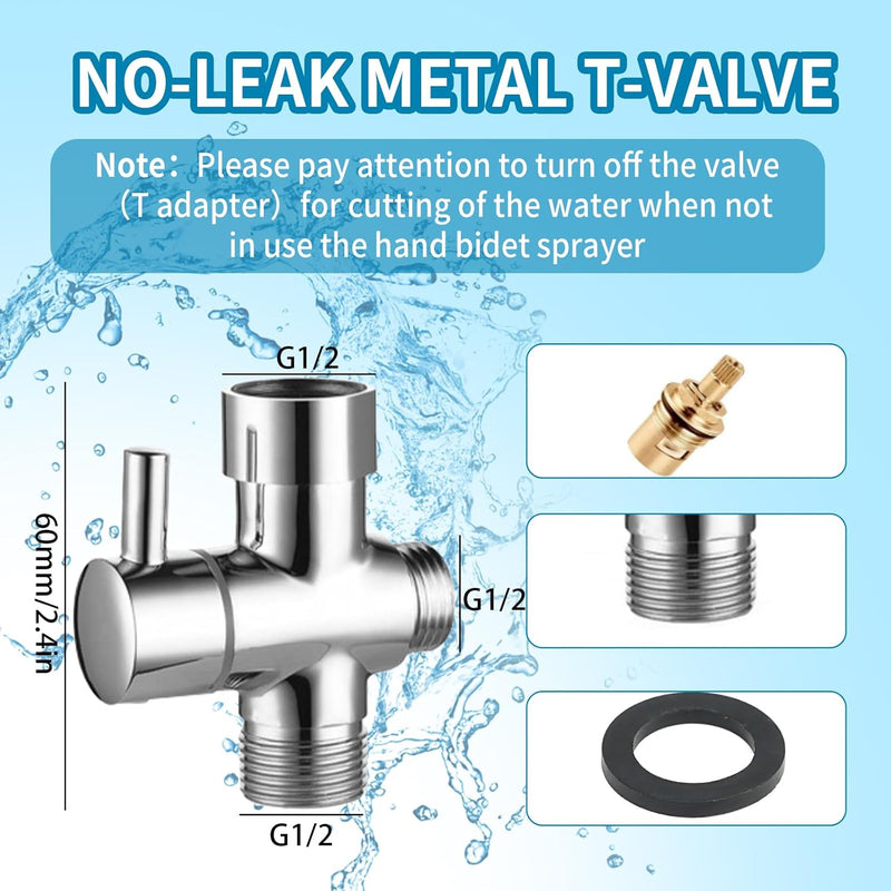 Stainless Steel Handheld Bidet Sprayer with 1.5M Hose for Muslim Shower, Personal Hygiene, Baby Diaper Washer, Pet Wash, Toilet Clean