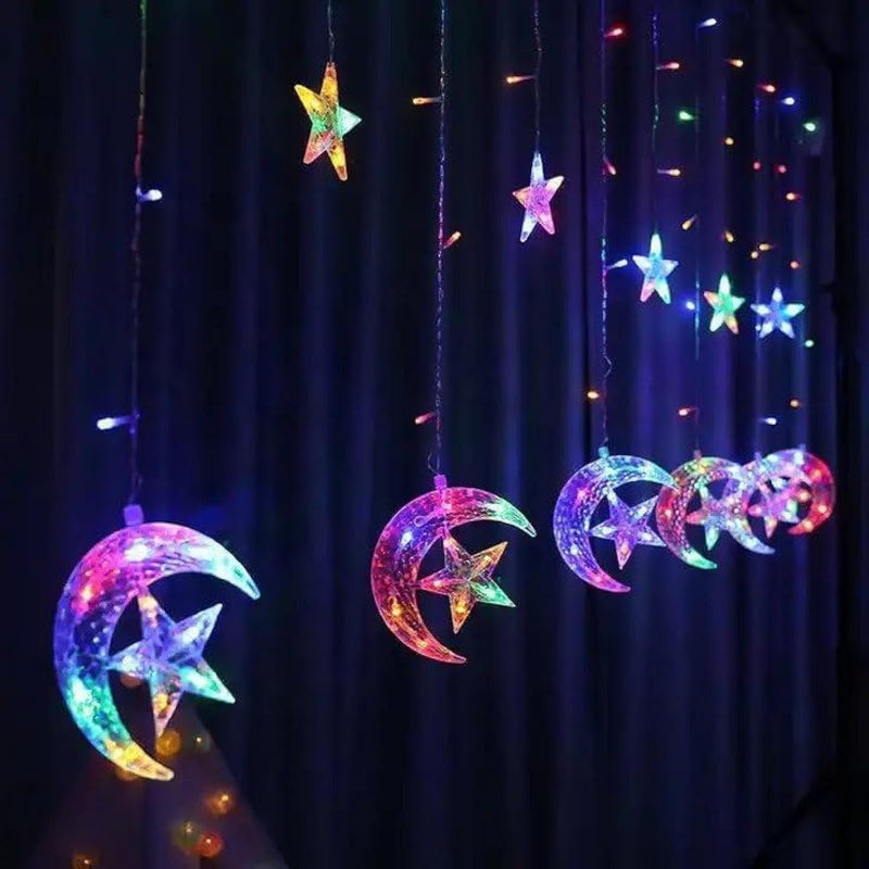 Eid Moon With Stars Decorative Lights | Ramadan Decoration Lights

