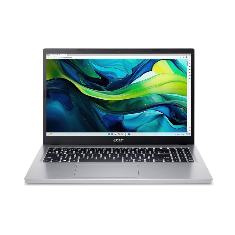 Acer Aspire Go 15 Slim Laptop with 15.6" FHD IPS/Intel i3-N305 /8GB LPDDR5 RAM/128GB SSD/Windows 11 Home/English KB/Silver
