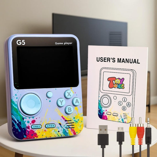 TOYTONIC G5 Handheld Game Console for Kids Retro Gaming Device with 3.0" HD Screen, Built-in 500 Classic Games, AV Output, Random Color Portable Game Player for Boys & Girls, Multicolour - Handheld Game 2