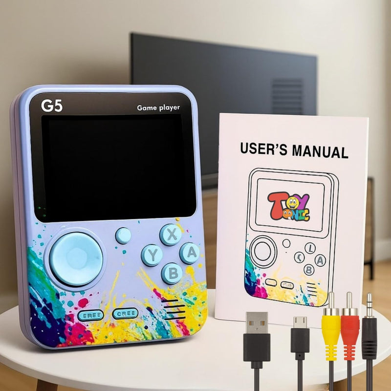TOYTONIC G5 Handheld Game Console for Kids Retro Gaming Device with 3.0" HD Screen, Built-in 500 Classic Games, AV Output, Random Color Portable Game Player for Boys & Girls, Multicolour - Handheld Game 2