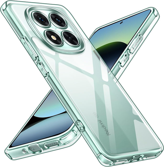 For Xiaomi Redmi Note 14 Pro 5G / Xiaomi Poco X7 Case, TPU Bumper + PC Hard Plate Clear Back Cover, Shockproof Protection Mobile Phone Case, Anti-Yellowing Slim Fit Protective Casing (Transparent)
