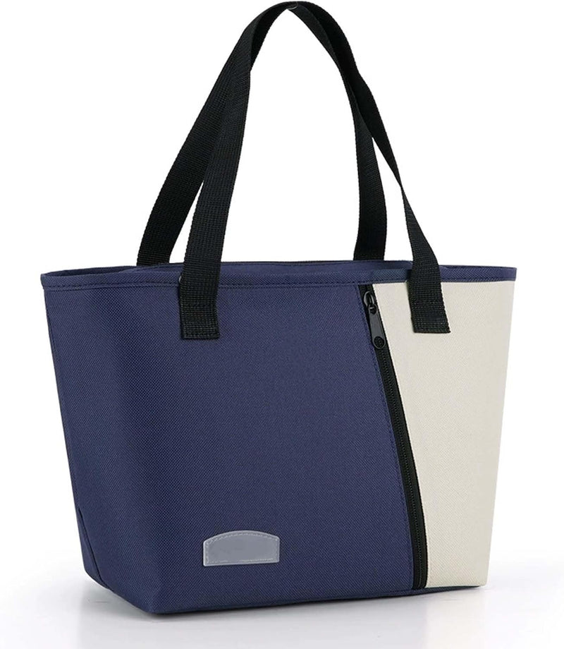 Insulated Lunch Bag,Cartoon Small Bento Tote Bag for Kids Girls & Students, Waterproof Cute Thermal Lunch Box Bag for School, Work, Picnic & Outdoor Activities(Pink Horse) - Dark Blue&White