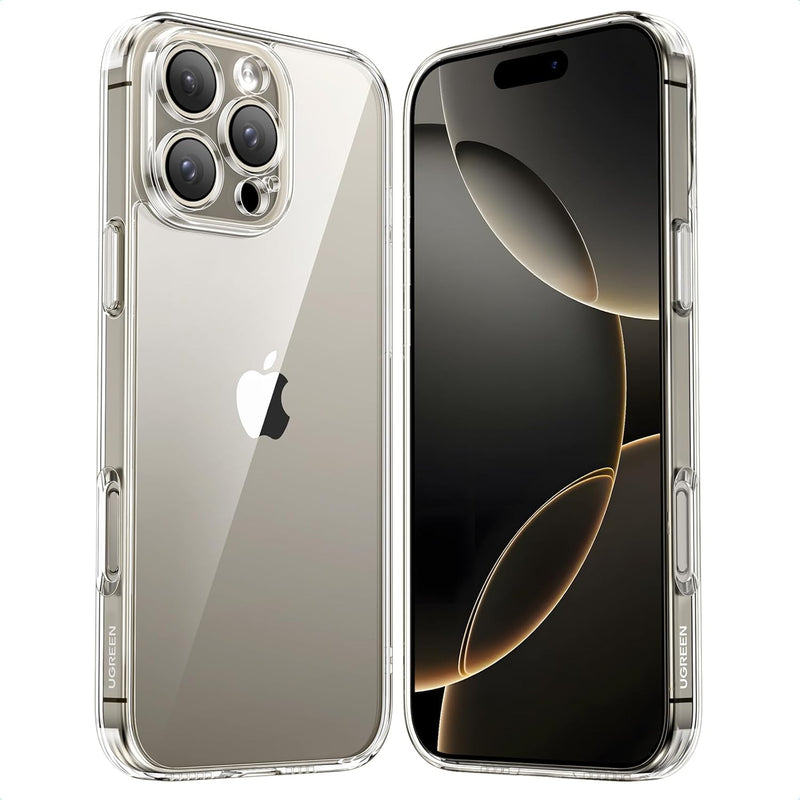 UGREEN for iPhone 17 Pro Case Clear Cover, Military-Grade Protection, Upgrade iCrystal Anti-Yellowing Tech, Anti-Scratch, Camera Control Protective Cover, Ultra Slim Transparent Case - Transparent iPhone 16 Pro
