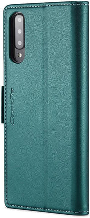 For Samsung Galaxy A30s / A50 / A50s Leather Case RFID Blocking 3 Card Slot Mobile Cover - Green