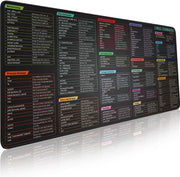 Glittery Garden Excel Shortcut Keys Mouse Pad - Extended Large XL Cheat Sheet Gaming Mousepad PC Office Spreadsheet Keyboard Mat Non-Slip Stitched Edge - 35.4"L x 15.7"W Linux