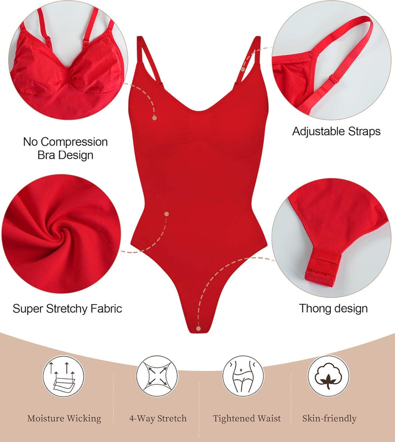 SHAPERX Bodysuit for Women Tummy Control Shapewear Seamless Sculpting Thong Body Shaper Tank Top